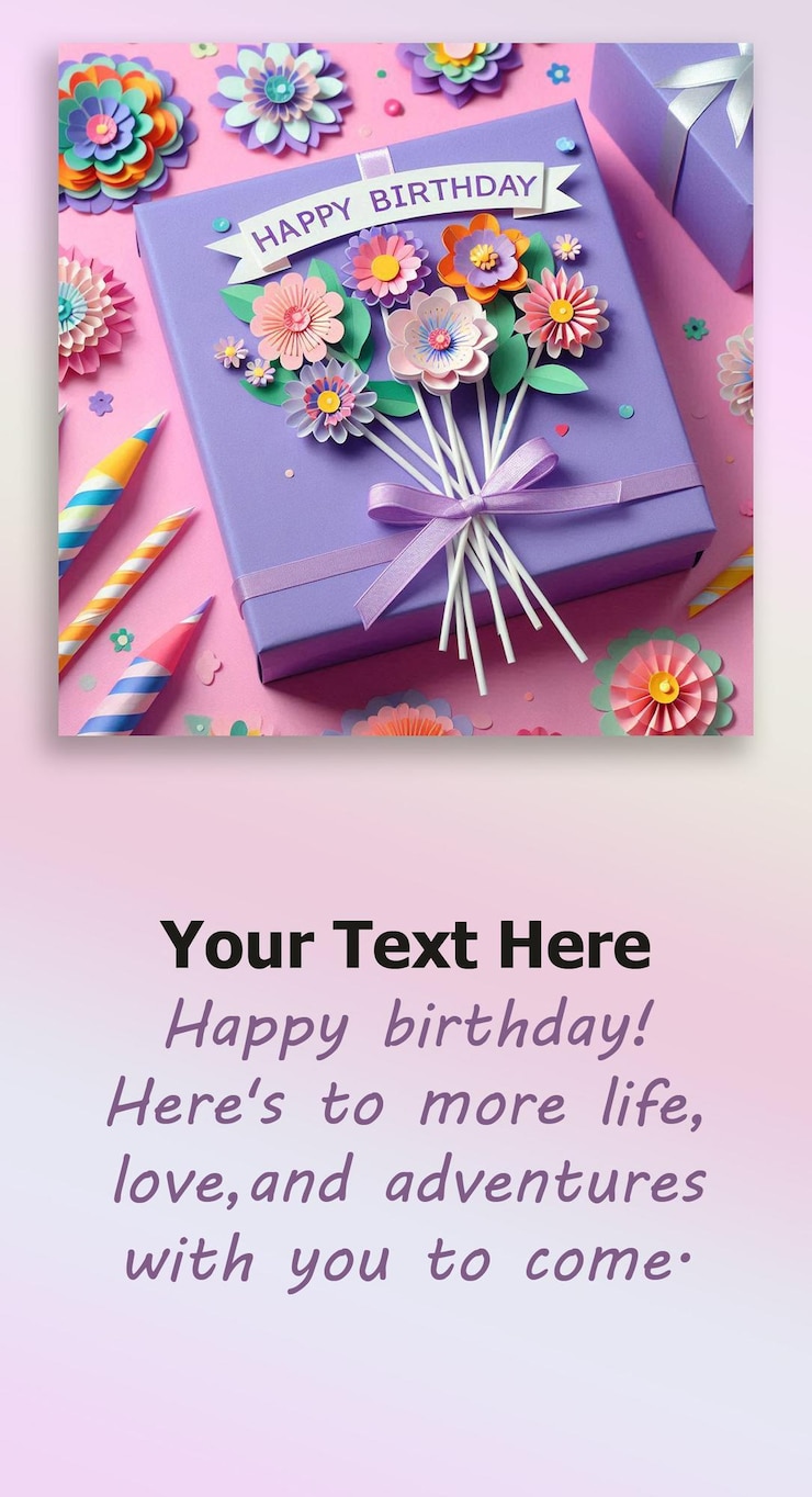 PSD tarjeta de felicitación de cumpleaños