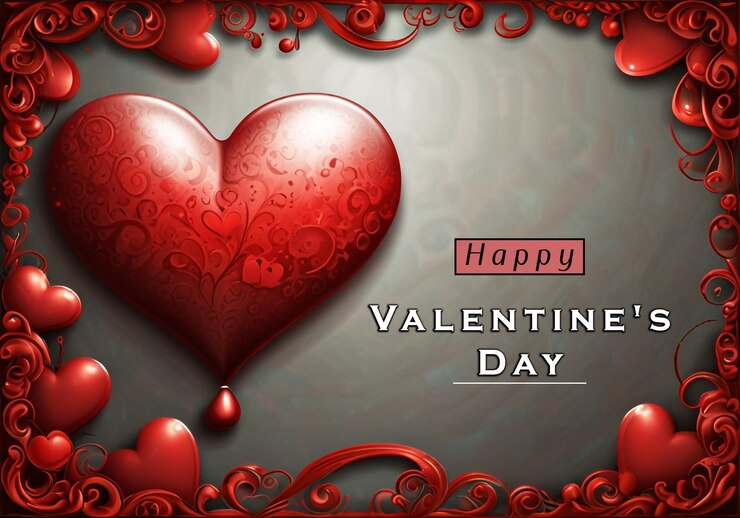 Tarjeta de felicitación del Día de San Valentín con corazones