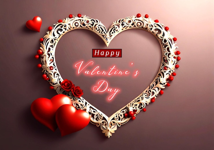 Tarjeta de felicitación del Día de San Valentín con corazones