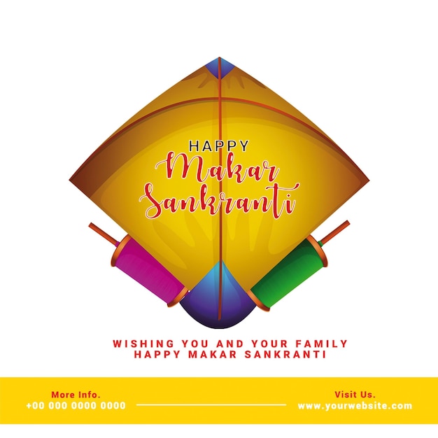 PSD tarjeta de felicitación del festival indio makar sankranti