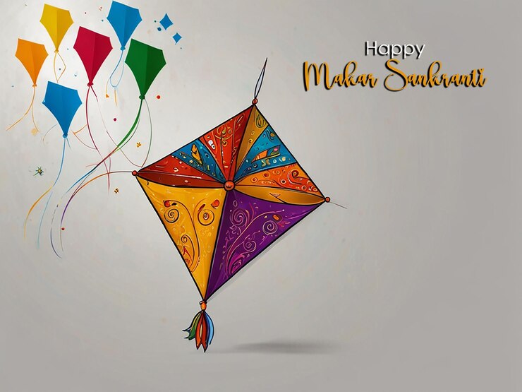 PSD tarjeta de felicitación de makar sankranti o plantilla de fondo con archivo editable