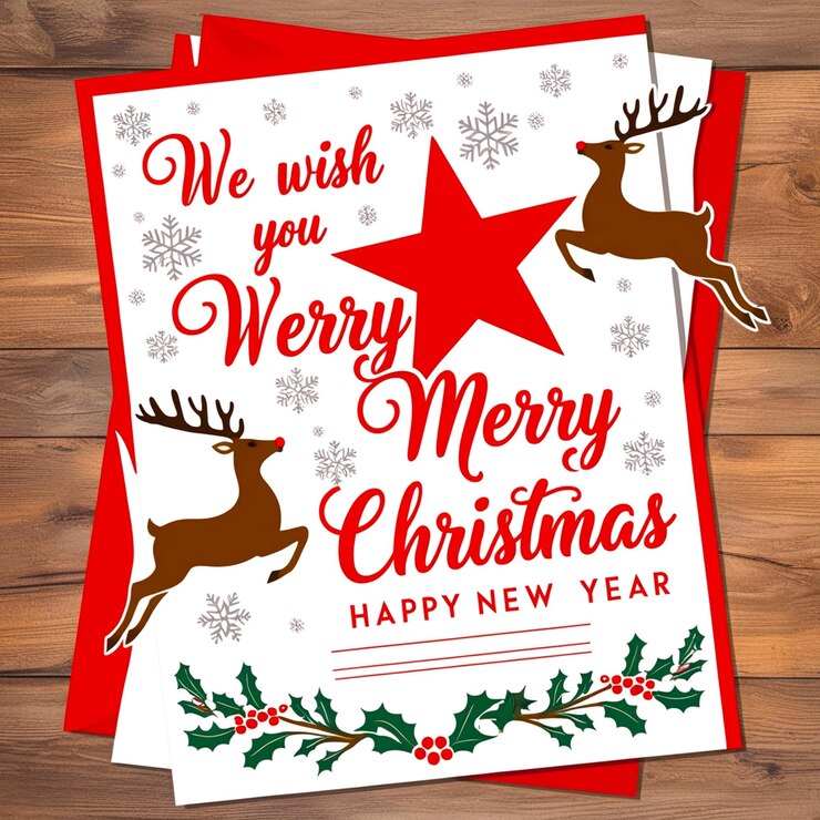 PSD tarjeta de felicitación de navidad