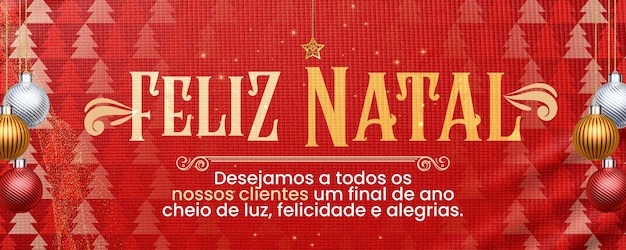 PSD tarjeta de feliz navidad de banner de redes sociales