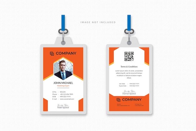 Tarjeta de identidad identidad corporativa empleado y concepto de plantilla de tarjetas de identificación abstractas