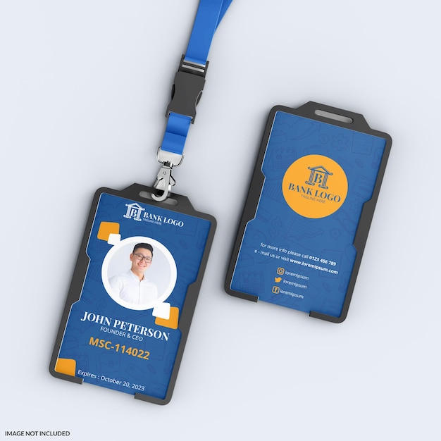Tarjeta de identificación con el modelo de Lanyard