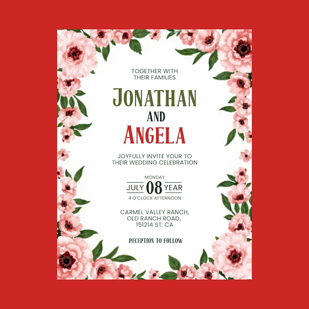 La tarjeta de invitación de boda o compromiso el fondo vertical es totalmente editable