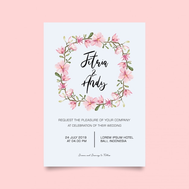 PSD tarjeta de invitación de boda