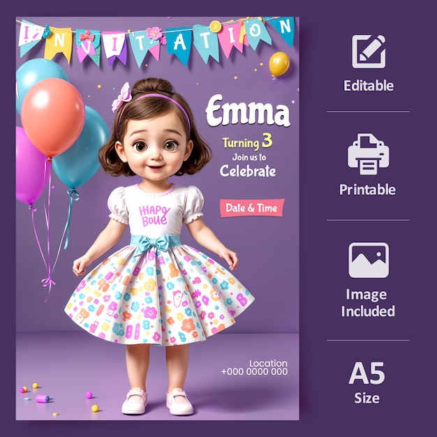Tarjeta de invitación de cumpleaños