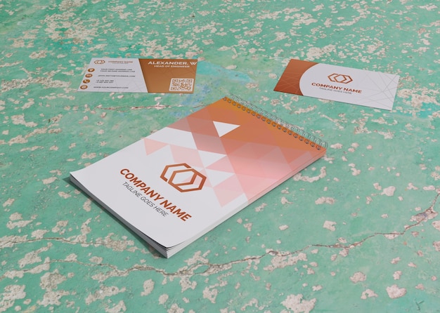 PSD tarjeta y libreta marca empresa papel de maqueta comercial