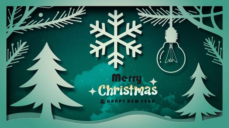 PSD una tarjeta de navidad con un árbol de navidad en ella