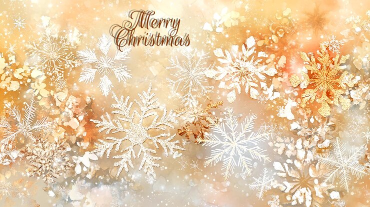 PSD una tarjeta de navidad con copos de nieve y las palabras feliz navidad