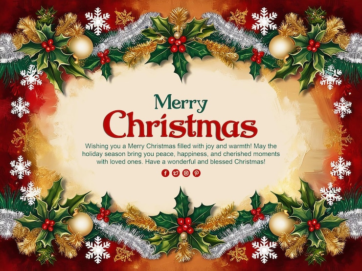 PSD una tarjeta de navidad con una corona en ella