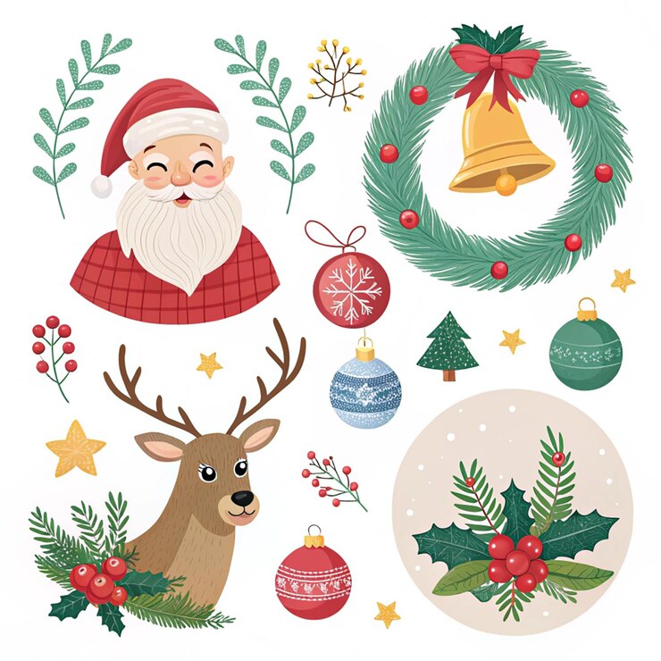 PSD una tarjeta de navidad con un sombrero de papá noel y un sombrerito de papá noel