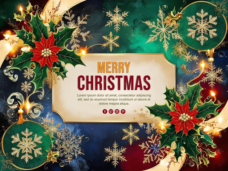 PSD una tarjeta de navidad con una tarjeta de navidad que dice feliz navidad en ella