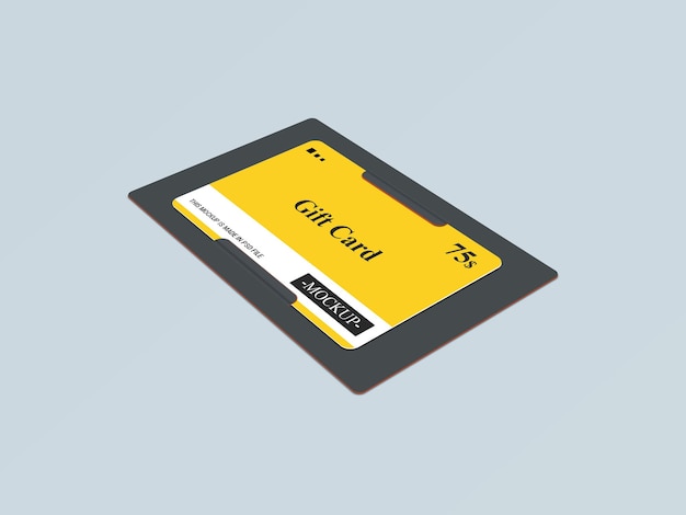 Tarjeta de regalo, tarjeta inteligente, tarjeta de descuento, tarjeta de oferta Plantilla de maquetas 3d