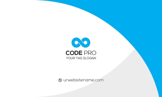 Tarjeta de visita Code Pro con logotipo y dirección del sitio web