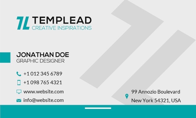 Tarjeta de visita para el diseñador gráfico Jonathan Doe