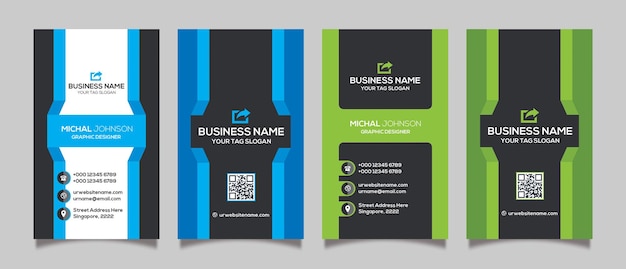 Tarjeta de visita elegante en 2 colores PSD