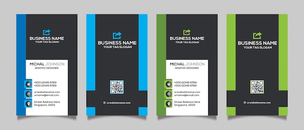 Tarjeta de visita elegante en 2 colores PSD