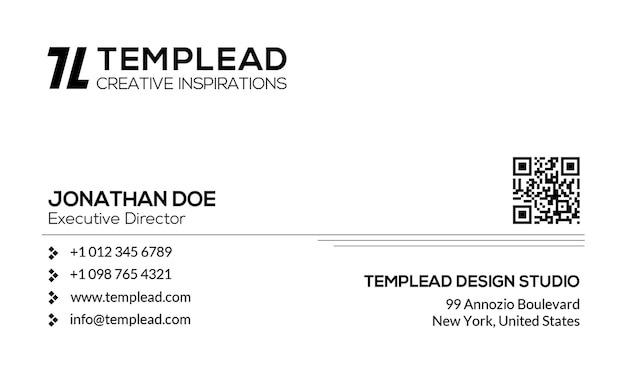 Tarjeta de visita para las inspiraciones creativas de Templead