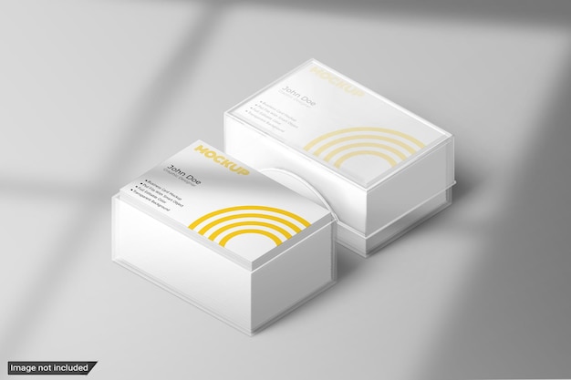 Tarjeta de visita con modelo de caja