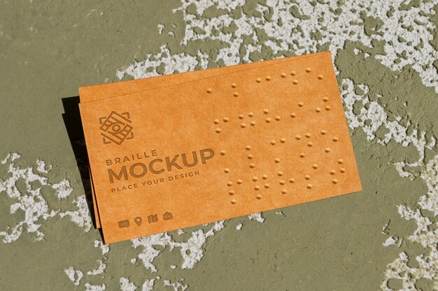 Tarjeta de visita con modelo de texto en braille