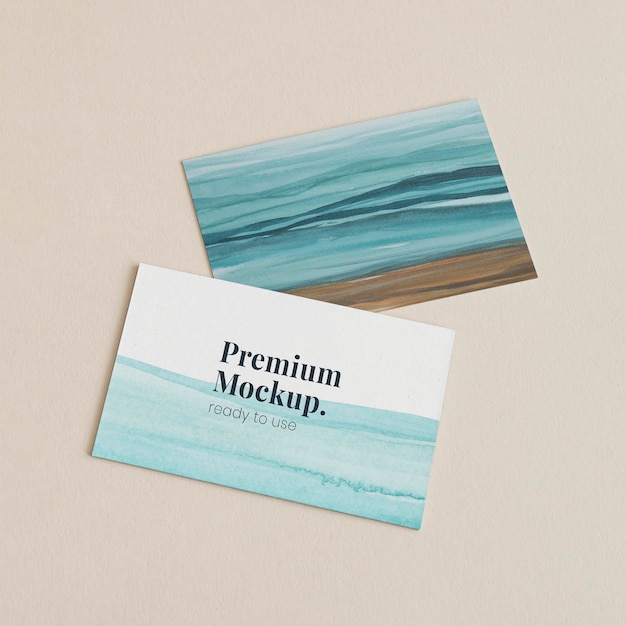 PSD tarjeta de visita ombre maqueta psd azul océano