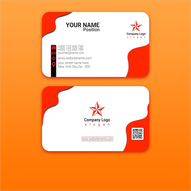 tarjeta de visita de onda roja tarjeta personal.