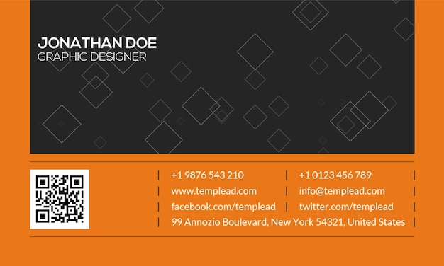 Tarjeta de visita profesional para diseñador gráfico