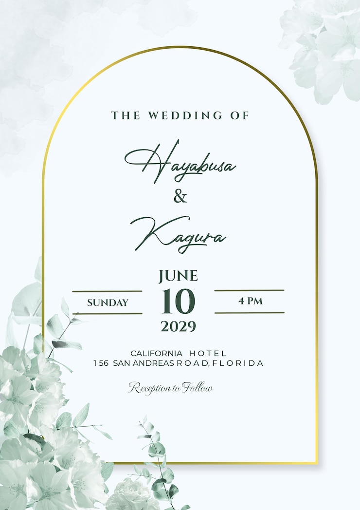PSD tarjetas de invitación de boda en acuarela con flores.