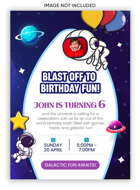 tarjetas de invitación de cumpleaños en PSD editables