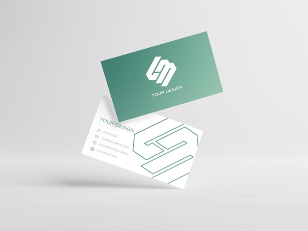 Tarjetas de visita con textura en fondo blanco Mockup