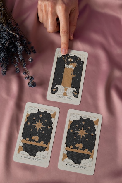 Tarotkarten-Lesemodell von oben