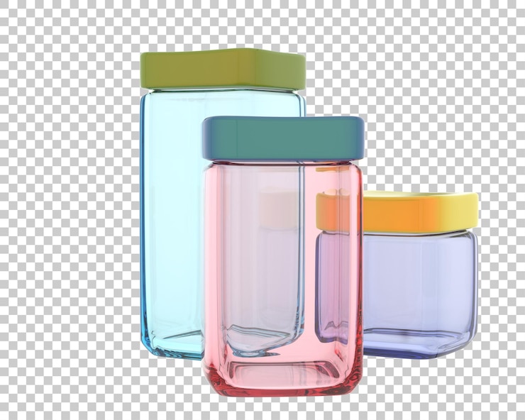 PSD tarro de cocina sobre fondo transparente ilustración de renderizado 3d