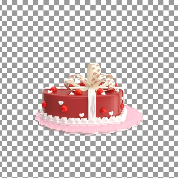Tarta de cumpleaños PSD en fondo aislado y transparente