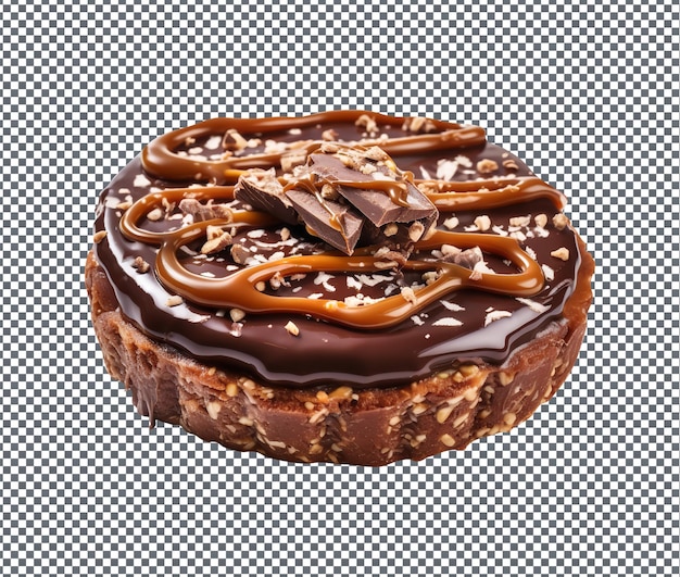 PSD tarta de pretzel de chocolate salgado tão doce isolada em fundo transparente