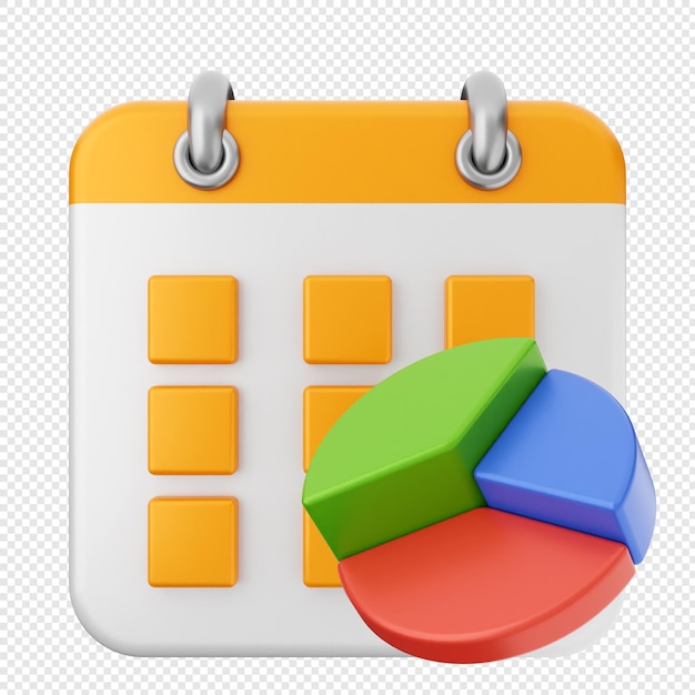 Tarta de gráfico de calendario en 3D