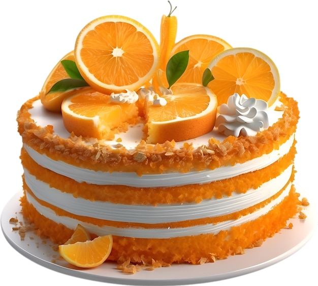 PSD tarta de naranja imagen en primer plano de una tarta de naranjas