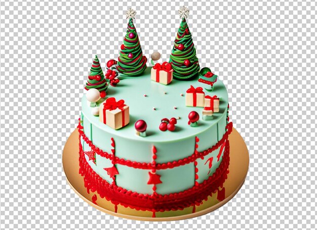 Tarta de Navidad casera y decoración navideña