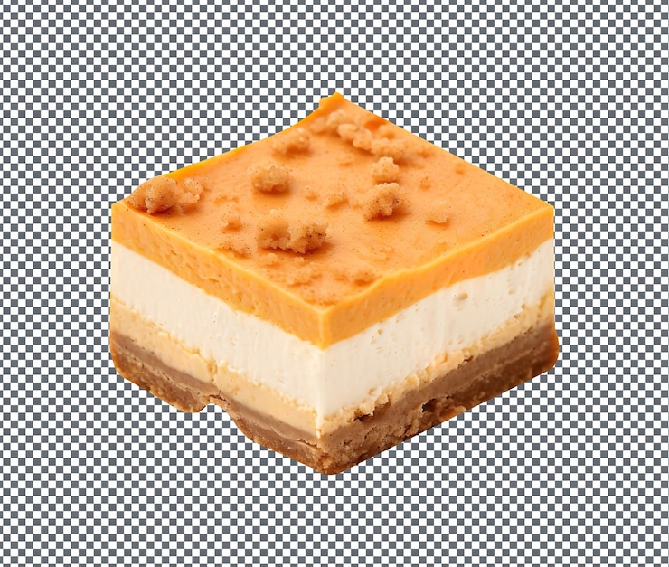 PSD tarta de queso de calabaza tan dulce aislada sobre fondo transparente