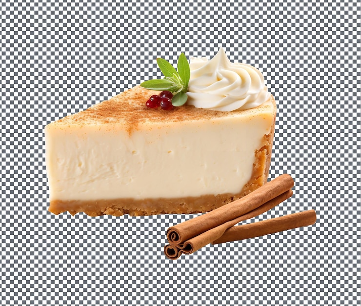 PSD tarta de queso cremosa tan dulce aislada sobre fondo transparente