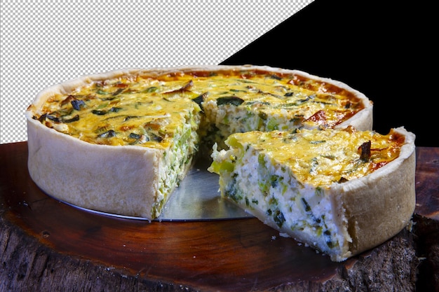 PSD tarta de quiche elaborada con relleno de huevos y nata