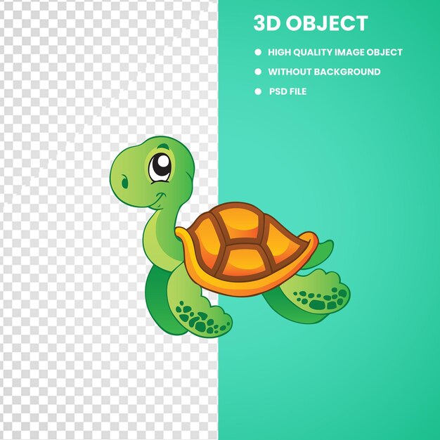 PSD tartaruga marinha detalhada transparente