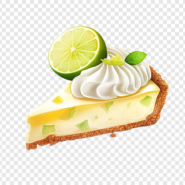 PSD une tarte au citron clé isolée sur un fond transparent