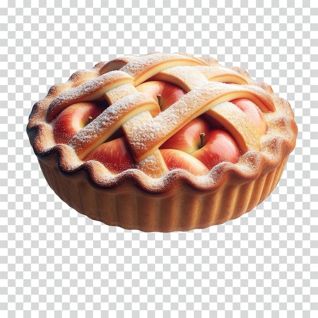 PSD une tarte aux pommes flottante à fond transparent