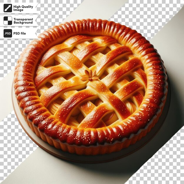 PSD tarte aux pommes psd sur une assiette sur fond transparent avec couche de masque modifiable