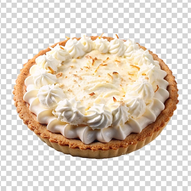 PSD tarte à la crème de coco isolée sur un fond transparent