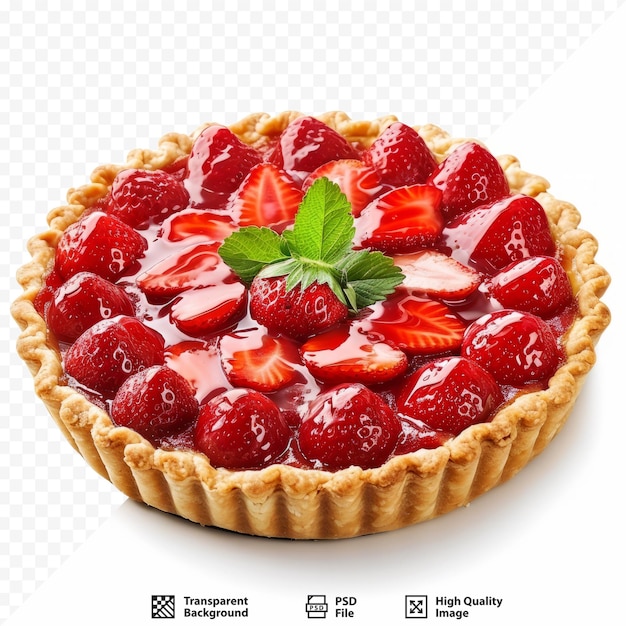 PSD tarte croustillante aux fraises isolée sur fond blanc isolé