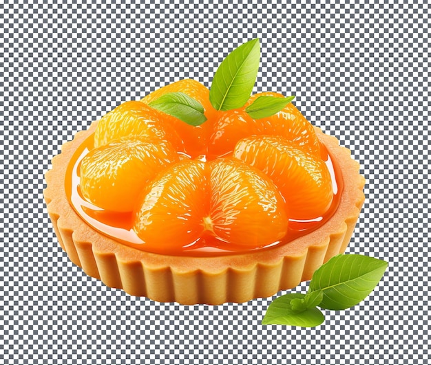 PSD tarte de mandarine isolée sur un fond transparent