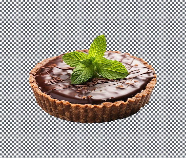 PSD tarte à la menthe au chocolat fraîche et délicieuse isolée sur fond transparent